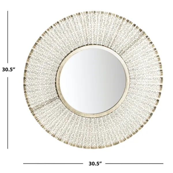 Decorative Mirrors-Kirkland's Home Gold Trim Metal Round Frame Mirror