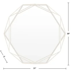 Decorative Mirrors-Kirkland's Home Gold Wire Metal Hexagon Frame Wall Mirror