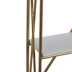 Shelves-Kirkland's Home Gold X-Frame Daisy White Wood Wall Shelf