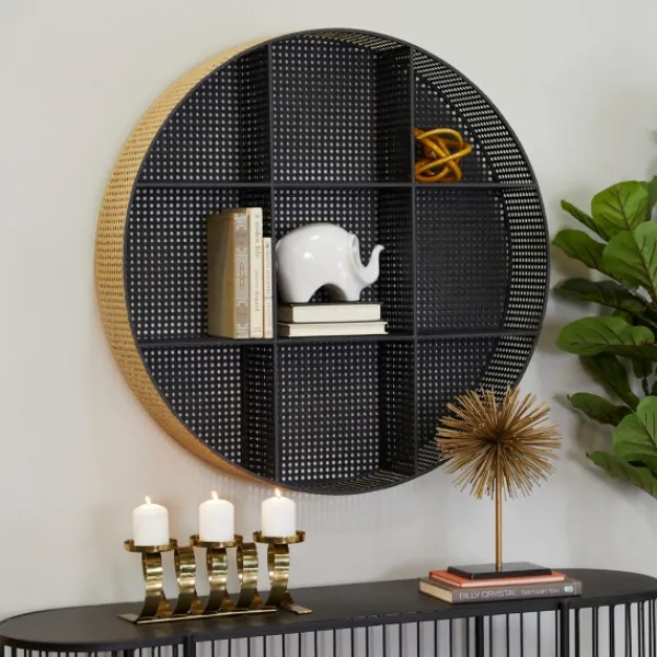 Shelves-Kirkland's Home Golden Dots Circle Cubbies Wall Shelf