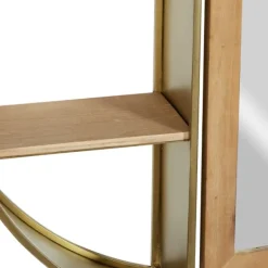 Shelves-Kirkland's Home Golden Floating Shelf With Half-Moon Mirror