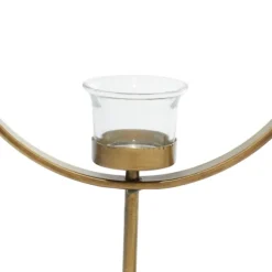 Candle Holders-Kirkland's Home Golden Halo 2-Pc. Candle Holder Set Gold/Black