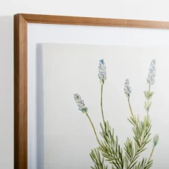 Framed Art-Kirkland's Home Golden Leaves Herbs Lavender Framed Art Print White/Green