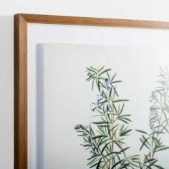 Framed Art-Kirkland's Home Golden Leaves Herbs Rosemary Framed Art Print White/Green