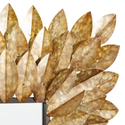 Framed Mirrors-Kirkland's Home Golden Leaves Metal Framed Mirror