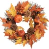Wreaths-Kirkland's Home Golden Maple Pumpkins Harvest Wreath Orange/Red/Brown