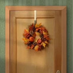 Wreaths-Kirkland's Home Golden Maple Pumpkins Harvest Wreath Orange/Red/Brown