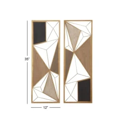 Wall Plaques-Kirkland's Home Golden Mocha Triangular Cut-Out Plaques, Set Of 2 Gold/Brown/Black