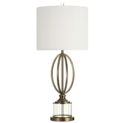 Table Lamps-Kirkland's Home Golden Open Egg Base Table Lamp White