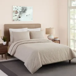 Duvets-Kirkland's Home Golden Shore Textured 3-Pc. Queen Duvet Set Tan