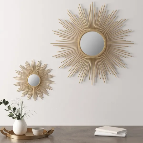 Decorative Mirrors-Kirkland's Home Golden Sunburst Small Decorative Wall Mirror