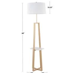 Floor Lamps-Kirkland's Home Golden Triangle Marble Shelf Floor Lamp White