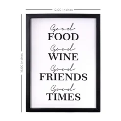Wall Quotes & Signs-Kirkland's Home Good Food, Good Times Framed Wall Plaque White/Black