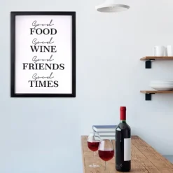 Wall Quotes & Signs-Kirkland's Home Good Food, Good Times Framed Wall Plaque White/Black