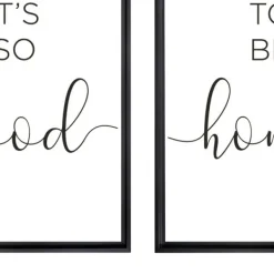 Wall Quotes & Signs-Kirkland's Home Good To Be Home Black Framed Art Prints, Set Of 2 Black/White