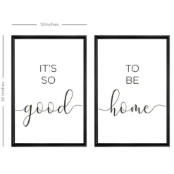 Wall Quotes & Signs-Kirkland's Home Good To Be Home Black Framed Art Prints, Set Of 2 Black/White