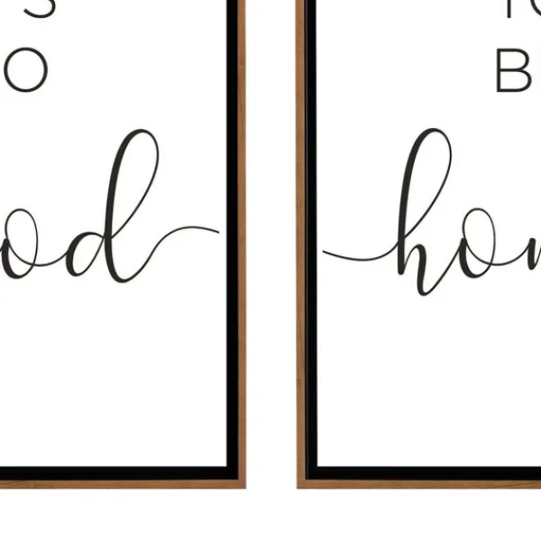 Wall Quotes & Signs-Kirkland's Home Good To Be Home Brown Framed Art Prints, Set Of 2 Brown/Black/White