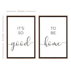 Wall Quotes & Signs-Kirkland's Home Good To Be Home Brown Framed Art Prints, Set Of 2 Brown/Black/White