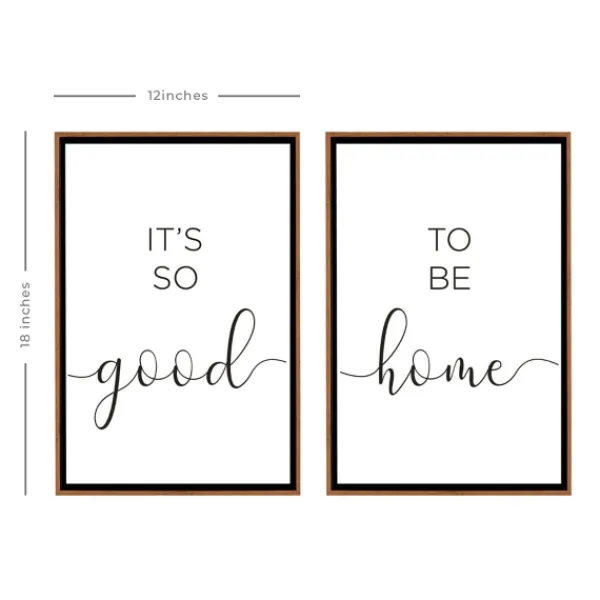 Wall Quotes & Signs-Kirkland's Home Good To Be Home Brown Framed Art Prints, Set Of 2 Brown/Black/White