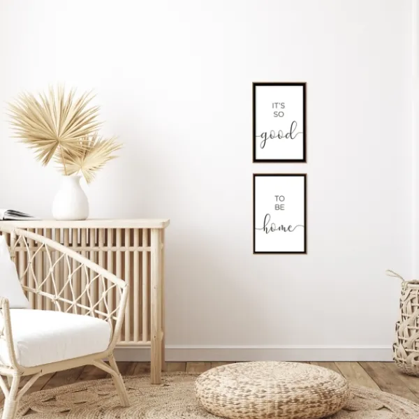 Wall Quotes & Signs-Kirkland's Home Good To Be Home Brown Framed Art Prints, Set Of 2 Brown/Black/White