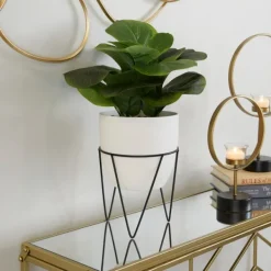 Trees & Topiaries-Kirkland's Home Gourd Plant In Hairpin Leg Planter