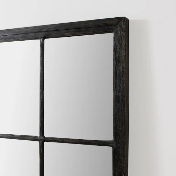 Full Length & Floor Mirrors-Kirkland's Home Grande Black Window Pane Leaner Mirror