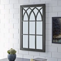 Decorative Mirrors-Kirkland's Home Grandview Arched Frame Mirror Black
