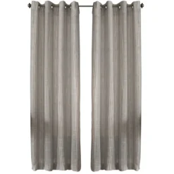 Curtains & Drapes-Kirkland's Home Graphite Stripe Single Curtain Panel, 84 In. Gray/White