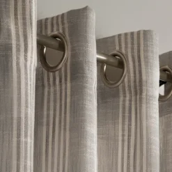 Curtains & Drapes-Kirkland's Home Graphite Stripe Single Curtain Panel, 84 In. Gray/White