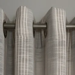 Curtains & Drapes-Kirkland's Home Graphite Stripe Single Curtain Panel, 84 In. Gray/White