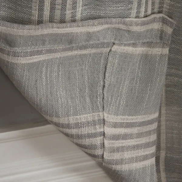 Curtains & Drapes-Kirkland's Home Graphite Stripe Single Curtain Panel, 84 In. Gray/White