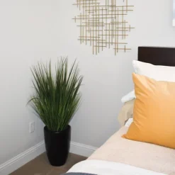 Arrangements & Greenery-Kirkland's Home Grass Arrangement In Black Cement Pot Green/Black