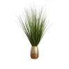Arrangements & Greenery-Kirkland's Home Grass Arrangement In Crackled Gold Pot Green/Gold