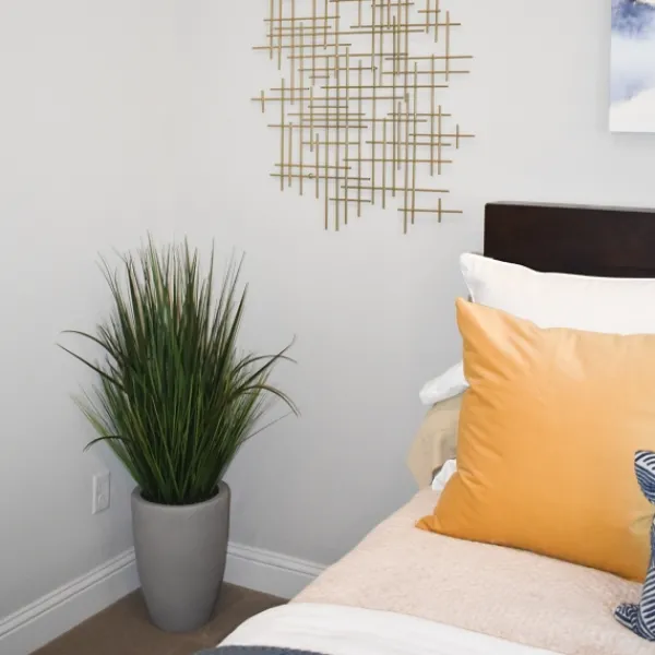 Arrangements & Greenery-Kirkland's Home Grass Arrangement In Gray Cement Pot Green/Gray