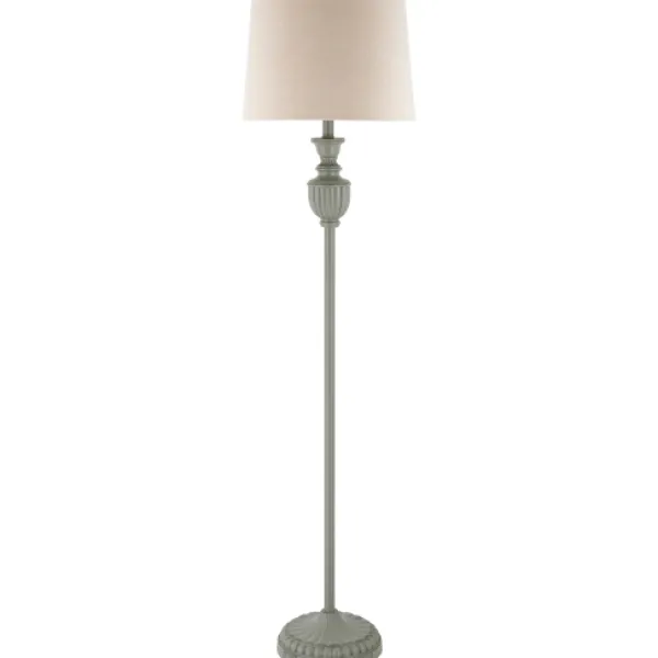 Floor Lamps-Kirkland's Home Gray Algood Metal Floor Lamp Ivory