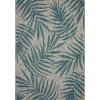 Outdoor Rugs-Kirkland's Home Gray And Aqua Palm Leaves Outdoor Area Rug, 5X7 Gray/Blue