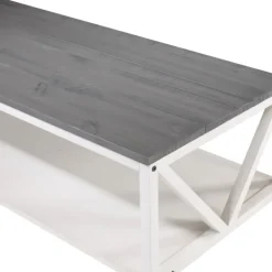 Coffee Tables-Kirkland's Home Gray And Barnwood Coffee Table White