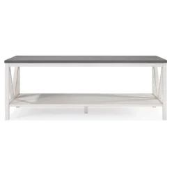 Coffee Tables-Kirkland's Home Gray And Barnwood Coffee Table White