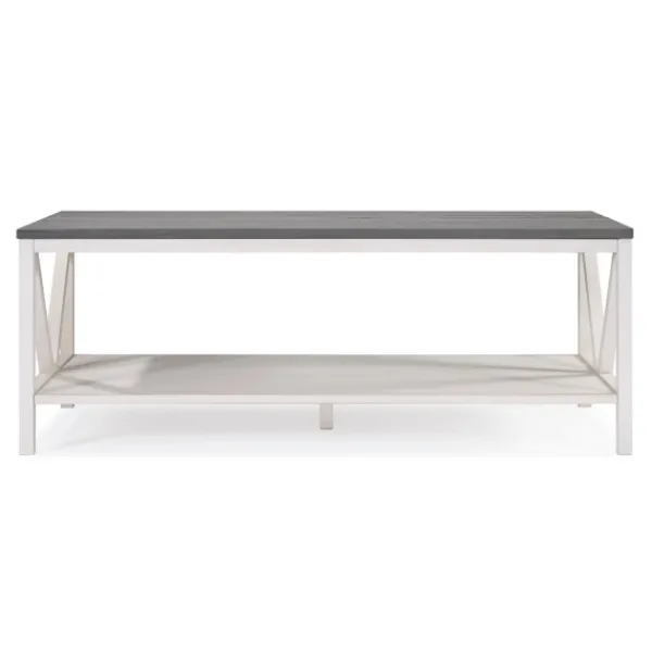 Coffee Tables-Kirkland's Home Gray And Barnwood Coffee Table White