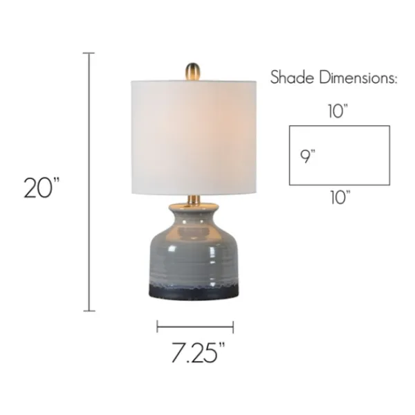 Table Lamps-Kirkland's Home Gray And Black Ceramic Table Lamp, Set Of 2 White