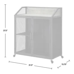 Kitchen Islands & Bar Carts-Kirkland's Home Gray And Black Mesh 2-Door Bar Cart