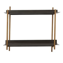 Shelves-Kirkland's Home Gray And Brass Metal Wall Shelf
