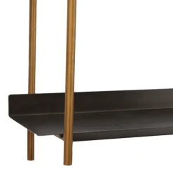 Shelves-Kirkland's Home Gray And Brass Metal Wall Shelf