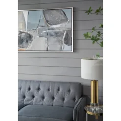 Framed Art-Kirkland's Home Gray And Brown Abstract Stones Framed Wall Art White/Gray/Brown