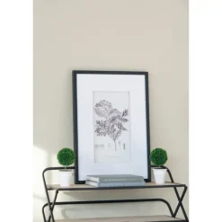 Framed Art-Kirkland's Home Gray And Cream Foliage 4-Pc. Framed Wall Art Set Gray/White