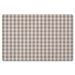 Kitchen & Floor Mats-Kirkland's Home Gray And Cream Plaid Kitchen Mat Gray/White