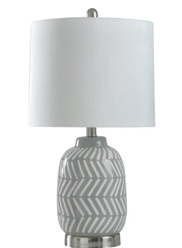 Table Lamps-Kirkland's Home Gray And Etched Table Lamp White
