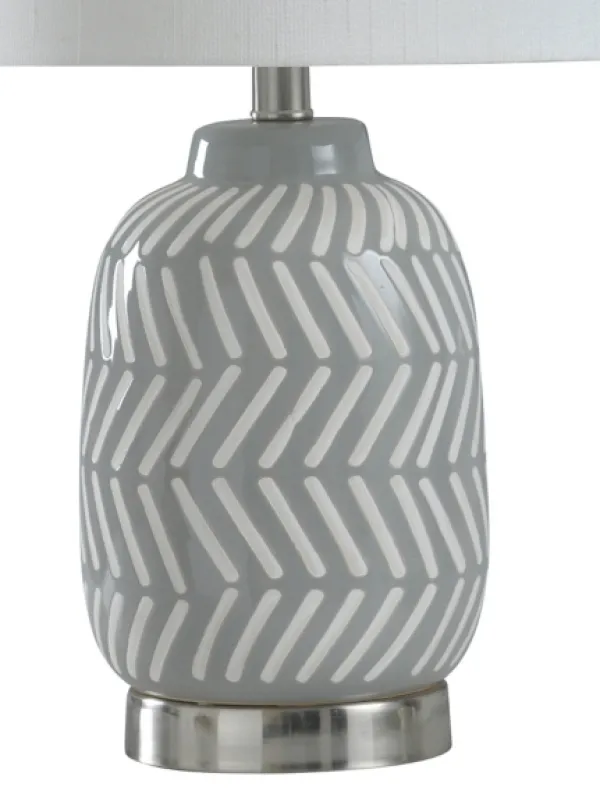 Table Lamps-Kirkland's Home Gray And Etched Table Lamp White