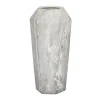 Vases-Kirkland's Home Gray And Gold Faux Marble Geometric Vase Gray/Gold