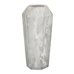 Vases-Kirkland's Home Gray And Gold Faux Marble Geometric Vase Gray/Gold